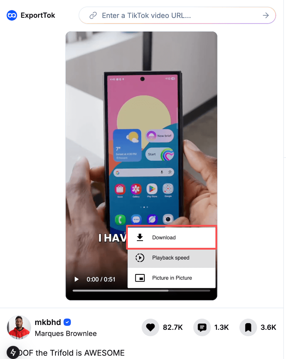 A screenshot of how to download high-quality videos without watermarks